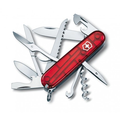 Briceag Victorinox Huntsman rosu trasparent