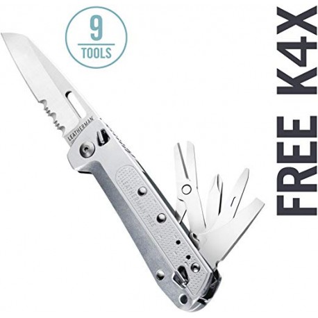 Multitool Leatherman Free K4X lama serata blocabila 8,4 cm si foarfeca si accesorii