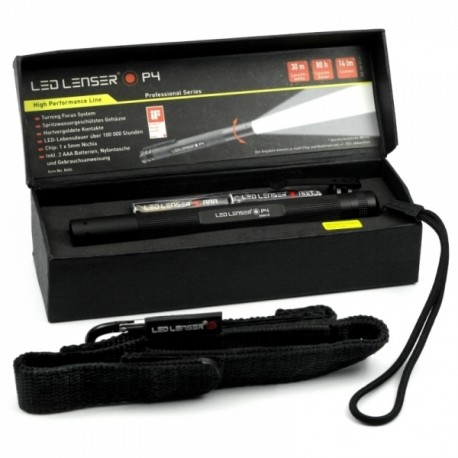 Lanterna Led Lenser P4, 2 x AAA, cu husa, baterii si clip