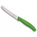 Cutit de curatat Victorinox, lama zimtata inoxidabila 11 cm, verde