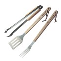 Set 3 ustensile pentru gratar, cleste, furculita, paleta