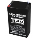 Acumulator stationar 6V 4,2Ah F1 AGM VRLA TED Electric TED642