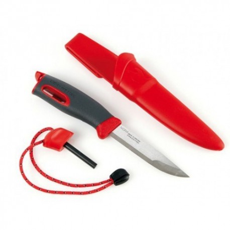 Cutite supravietuire Light My Fire FireKnife red si amnar