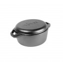 Ceaun din fonta cu capac tip tigaie grill - cuptor olandez Lodge 30,5 cm 5,6 litri L-C6DD