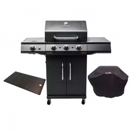 Gratar pe gaz din inox Char-Broil Performance Power Edition 3, grile din fonta, sear burner, plita si husa, TRU-Infrared 140956