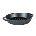 Tigaie grill adanca rotunda din fonta cu manere Lodge 26 cm L-8GPL