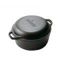 Ceaun din fonta cu capac tip tigaie - cuptor olandez Lodge 25,4 cm 4,7 litri L-8DD3