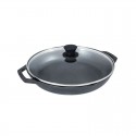 Tigaie adanca rotunda din fonta cu manere si capac de sticla Chef Collection Lodge 30 cm L-C12EP