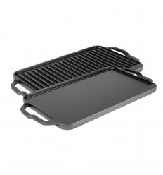 Plita din fonta cu 2 fete neteda si grill Chef Collection Lodge 41,5 x 25,5 cm L-CDRG