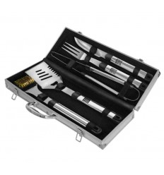 Set 5 ustensile din inox pentru gratar cutie din aluminiu Activa 16100