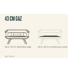 Cuptor pentru pizza pe gaz, cu termometru si piatra de pizza Cozze 43 cm 17 inci 30MBAR 8 kW 90354