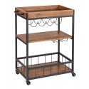 Mini bar rustic cu 3 rafturi, 80x89,5x40 cm, metal si MDF, Wenko 54125100