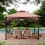 Pavilion gazebo din otel pentru gratar cu copertina Sunjoy LAURO 340cm x 340cm negru/bej A101011900