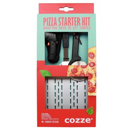 Set cadou 3 piese, feliator, termometru si paleta pentru pizza Cozze 90380