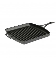 Tigaie grill adanca patrata din fonta cu maner triplu asezonata Lodge Blacklock 29 cm L-BL65GP